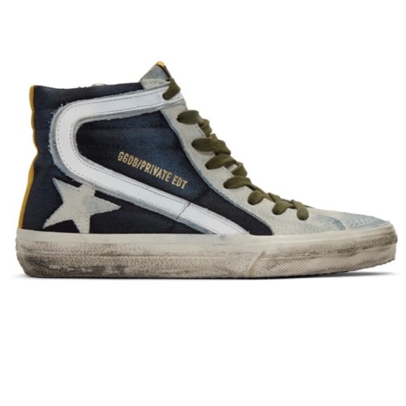 Golden Goose Shoes - Golden Goose Deluxe Brand GGDB Denim Gray and Dark Blue Sneakers High Tops